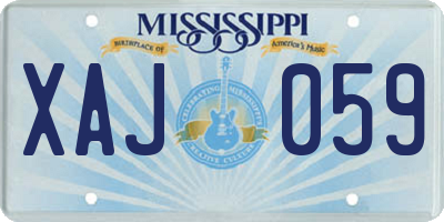 MS license plate XAJ059