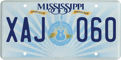 MS license plate XAJ060
