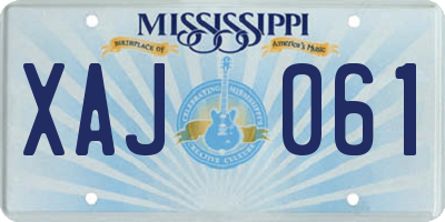 MS license plate XAJ061