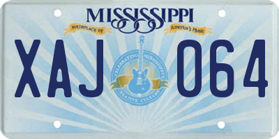 MS license plate XAJ064