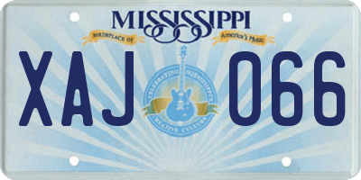 MS license plate XAJ066