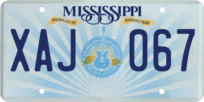 MS license plate XAJ067