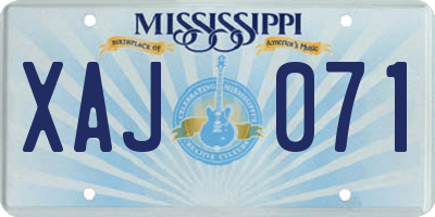 MS license plate XAJ071