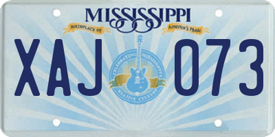 MS license plate XAJ073