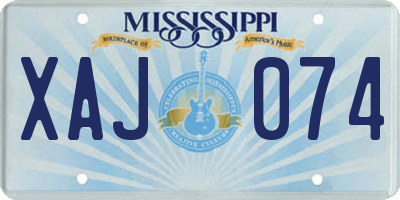 MS license plate XAJ074