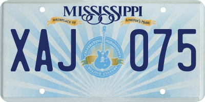 MS license plate XAJ075