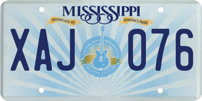 MS license plate XAJ076