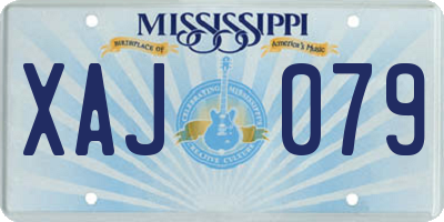 MS license plate XAJ079