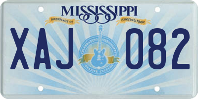 MS license plate XAJ082