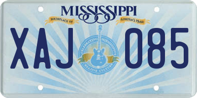 MS license plate XAJ085
