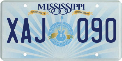MS license plate XAJ090