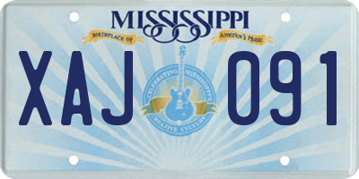 MS license plate XAJ091