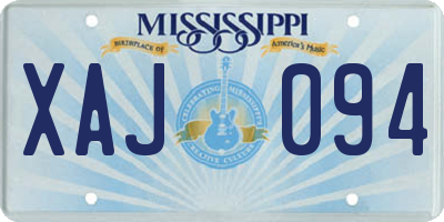 MS license plate XAJ094