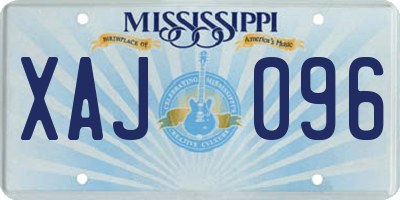 MS license plate XAJ096