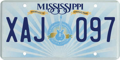 MS license plate XAJ097