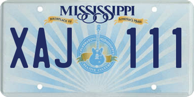 MS license plate XAJ111