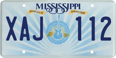 MS license plate XAJ112