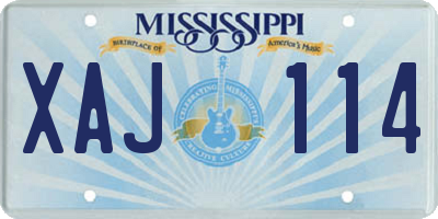 MS license plate XAJ114