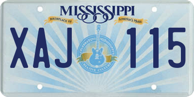 MS license plate XAJ115