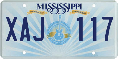 MS license plate XAJ117