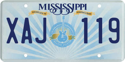 MS license plate XAJ119