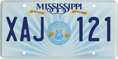 MS license plate XAJ121