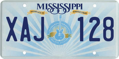 MS license plate XAJ128