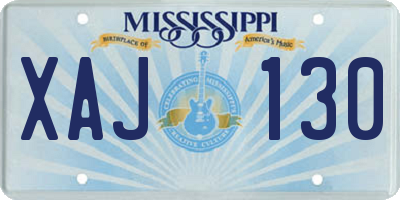 MS license plate XAJ130