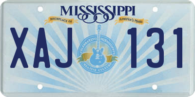 MS license plate XAJ131