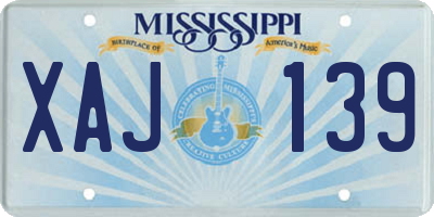 MS license plate XAJ139