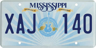 MS license plate XAJ140