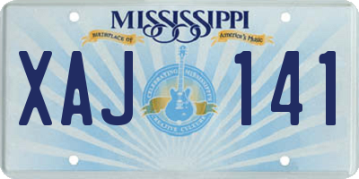 MS license plate XAJ141