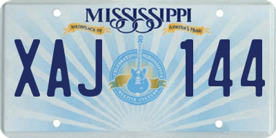 MS license plate XAJ144