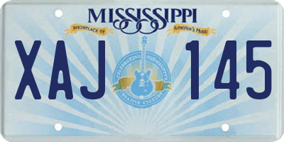 MS license plate XAJ145