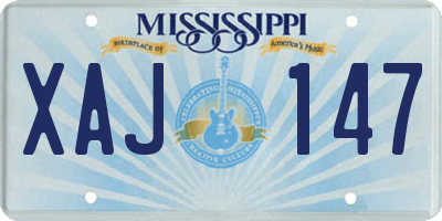 MS license plate XAJ147