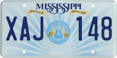 MS license plate XAJ148