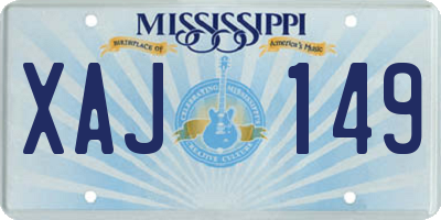 MS license plate XAJ149