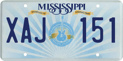 MS license plate XAJ151