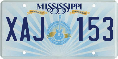 MS license plate XAJ153