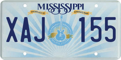 MS license plate XAJ155