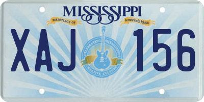 MS license plate XAJ156