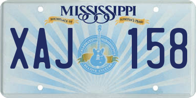 MS license plate XAJ158