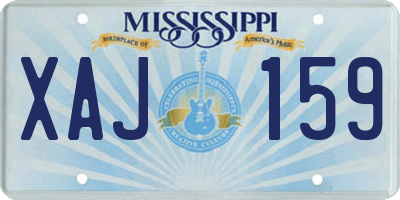 MS license plate XAJ159
