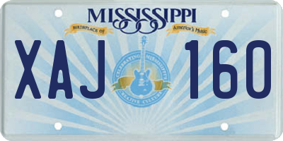 MS license plate XAJ160