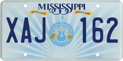 MS license plate XAJ162