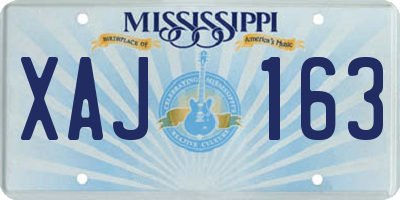 MS license plate XAJ163