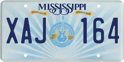 MS license plate XAJ164
