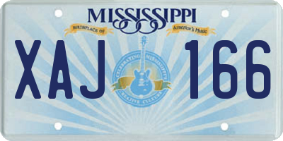 MS license plate XAJ166