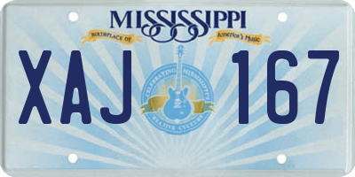 MS license plate XAJ167