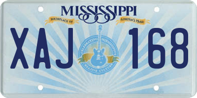 MS license plate XAJ168